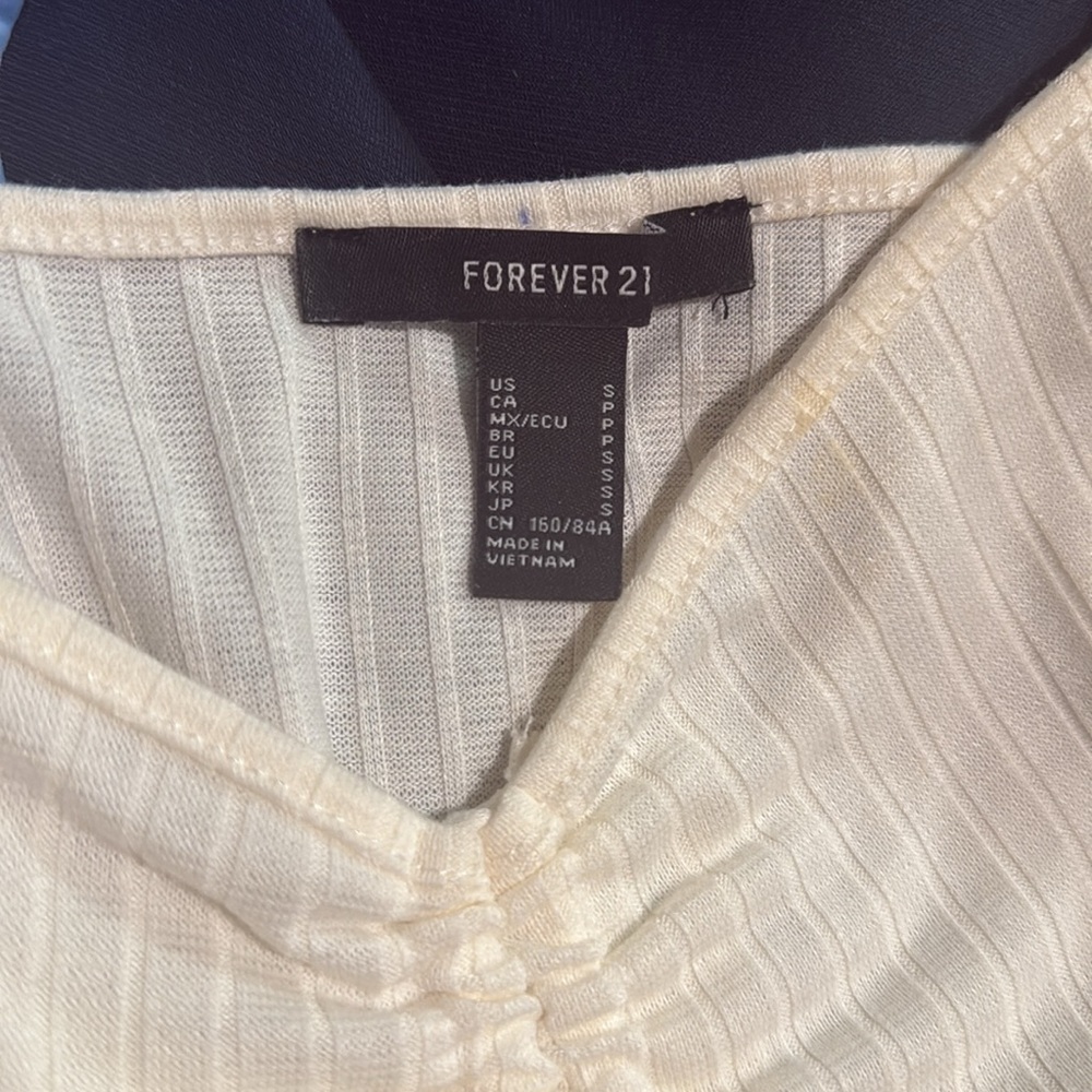 Forever 21 | Cream Ribbed Peplum Tank Top - Picture 5 of 7